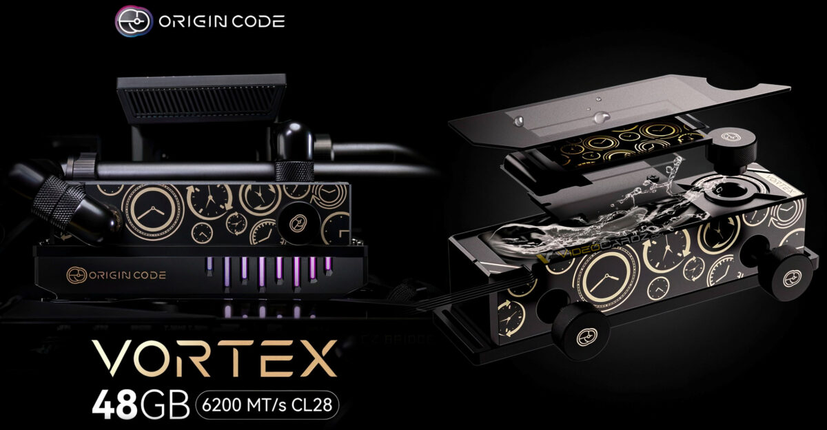 Origin Code показала DDR5-6200 CL28 с водоблоком и встроенным дисплеем