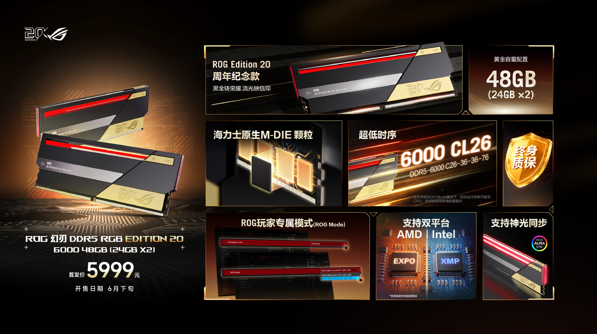 ASUS выпустила собственный комплект DDR5-6000 под брендом ROG