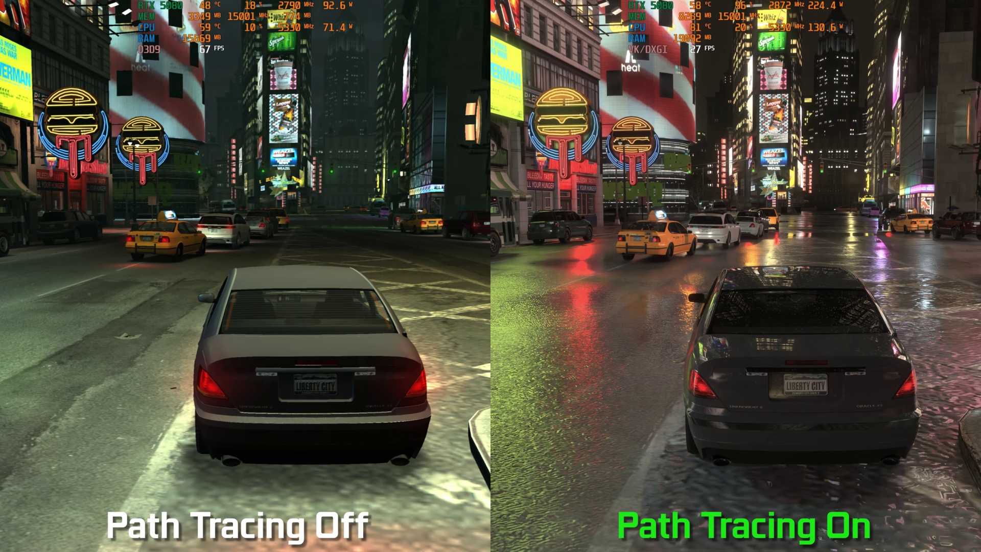 Path Tracing в GTA IV: насколько улучшается картинка на RTX 5080